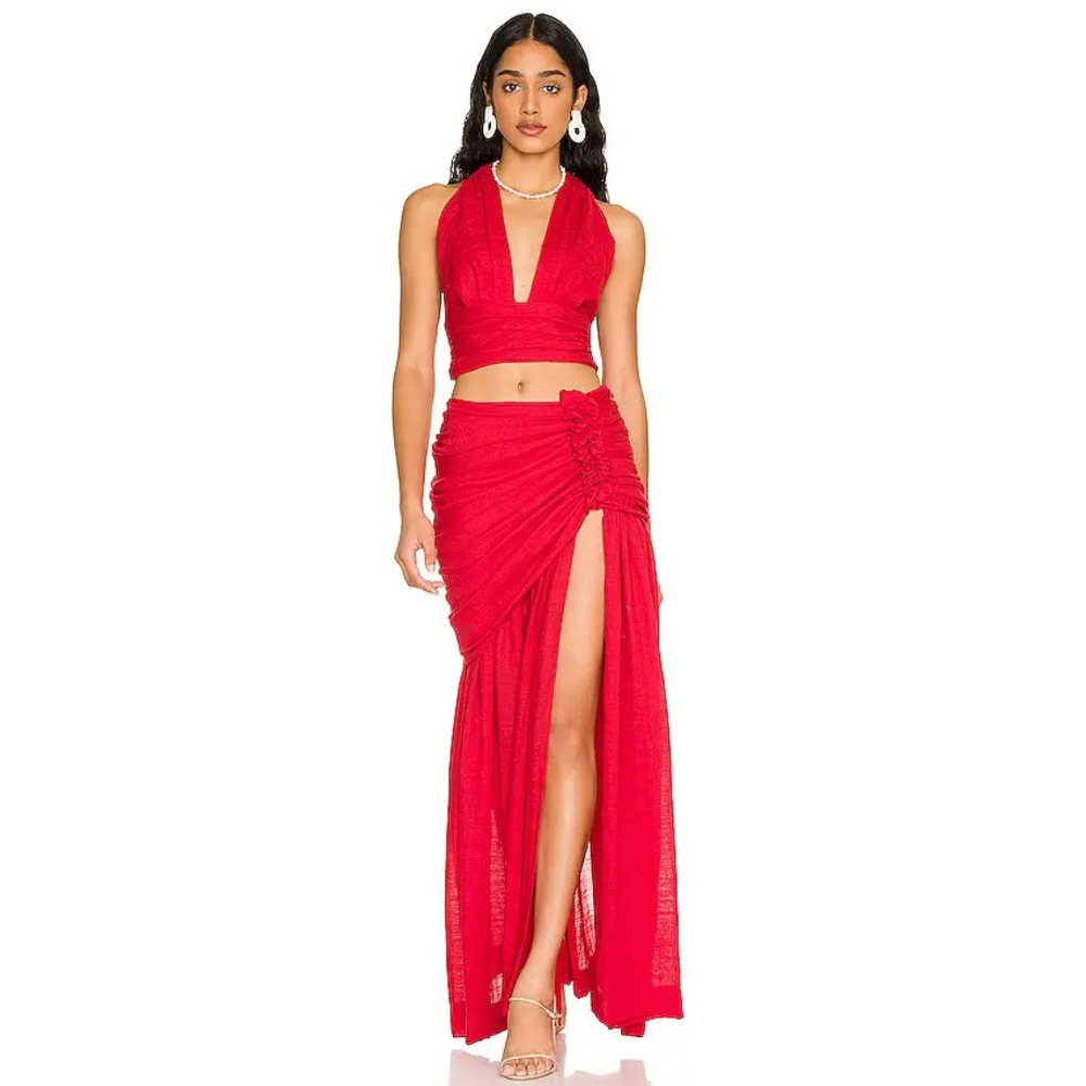 Just Be Queen's Blanca Skirt in Red, XS